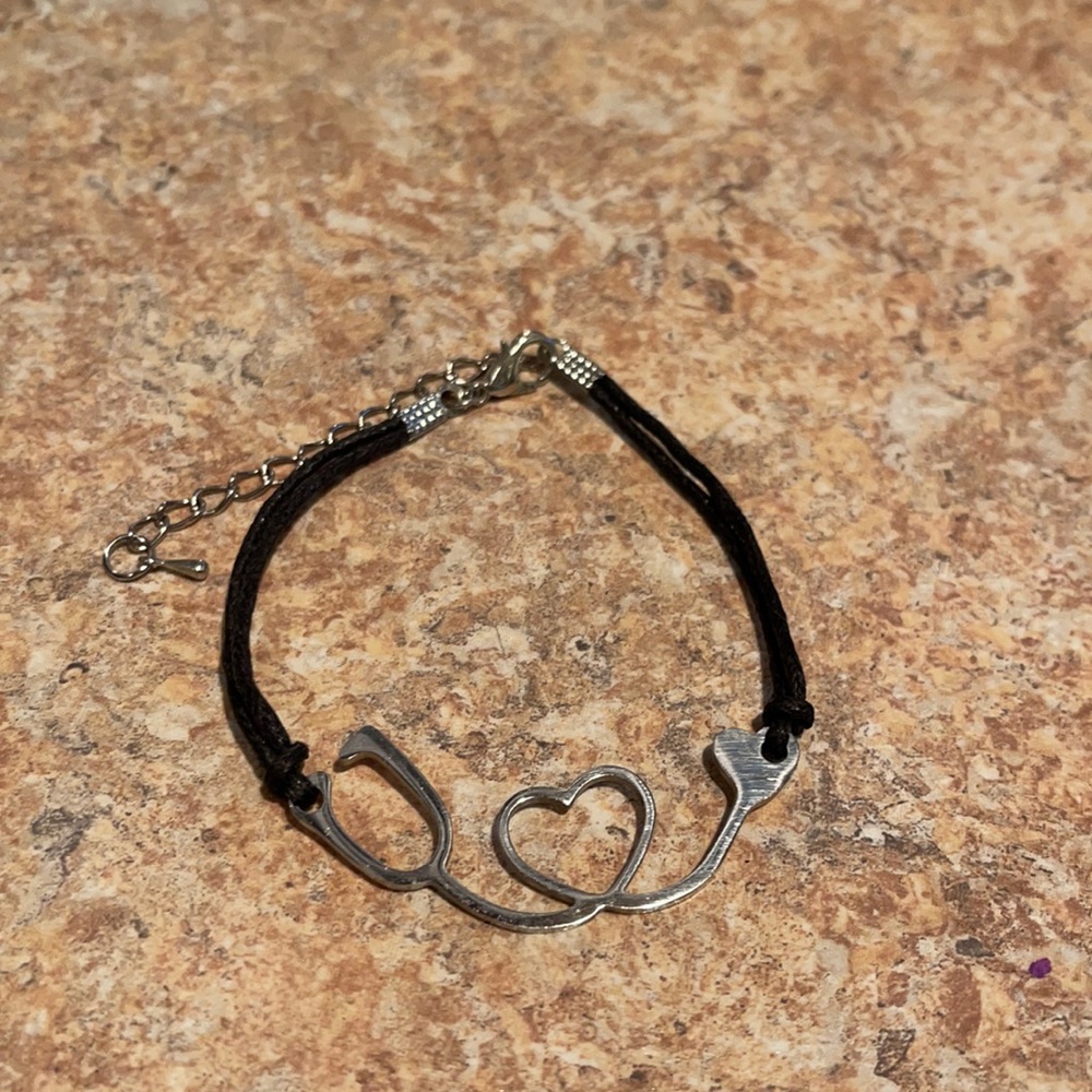 Stethoscope heart bracelet